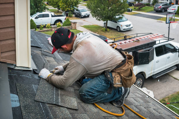 Professional Roofing technician working in Burlington, IN